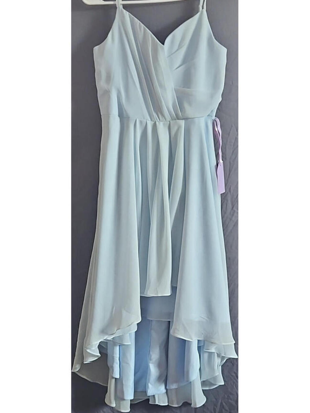 DT Your Fashion Our Passion Light Blue Sleeveless Hi-Low Dress M Polyester